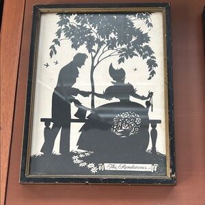 Vintage Silhouette Art in Black Frame